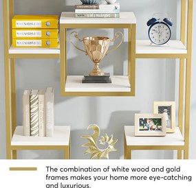 Biblioteca Dani din metal culoare auriu 182 cm