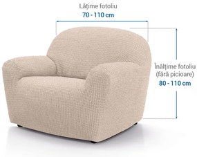 Huse super elastice RUBINIA smântânii fotoliu (l. 70 - 110 cm)