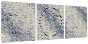 Tablou - Model de valuri (cu ceas) (90x30 cm)
