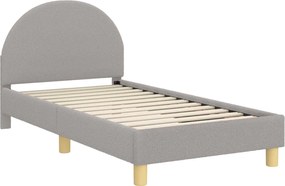 vidaXL Cadru de pat pentru copii cu spătar Gri deschis 80 x 160 cm