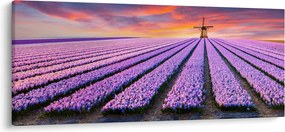 Tablou - ferma cu flori (120x50 cm)