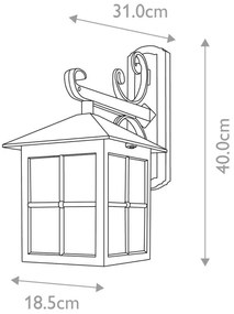 Aplică de exterior WINCHESTER 1xE27/100W/230V IP43 Elstead BL19-BLACK