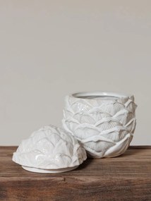 Borcan cu capac din ceramica in forma de con, Pincone