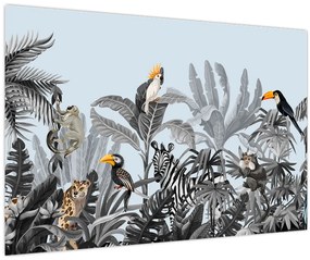 Tablou - Animale în pădurea tropicală (90x60 cm)