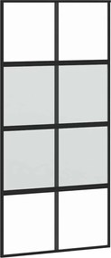 vidaXL Ușă glisantă, negru, 102,5x205 cm, sticlă securizată/aluminiu