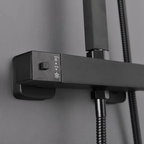 Set de duș Mazama Black cu baterie termostatică
