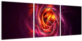 Tabloul cu abstracțiune modernă care luminează (cu ceas) (90x30 cm)