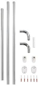 WENKO 19218100 - Bară UNIVERSALĂ 2,5x2,5 cm crom/alb