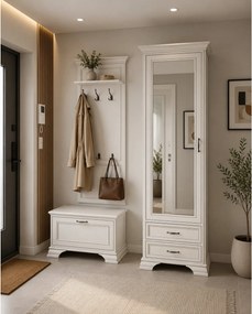 Mobila hol clasica TIFFANY II-3, grej, PAL laminat, 3 piese