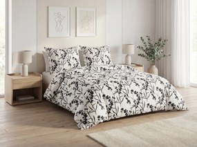 Lenjerie de pat din bumbac Renforcé BERRIES alb-negru Dimensiune lenjerie de pat: 80 x 80 cm | 135 x 200 cm