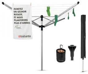 Uscator rufe exterior Brabantia Lift-O-Matic Advance 60m, ancora betonare, carcasa, geanta pentru cleme 90300255