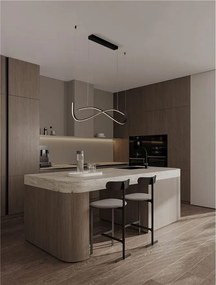 Lustra neagra liniara cu iluminat LED CCT BRIO