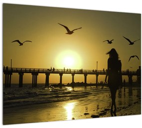 Tablou - Plimbare pe plajă (70x50 cm), în 40 de alte dimensiuni noi