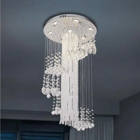 Plafonieră LED cu cristale NAURU LED/24W/230V Ø 45 cm crom lucios + telecomandă