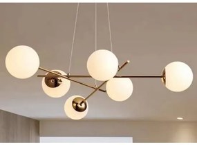 Lustra LED Pendul Elit's Imala, 6 Abajururi, bec G9 Gold Rose