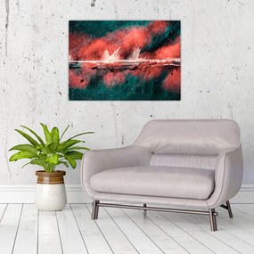 Tablou pe sticlă - Explozie în petrol (70x50 cm)
