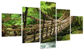 Tablou cu poduleț prin râu de munte (125x70 cm), în 40 de alte dimensiuni noi