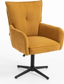 HR250CROSS Scaun Catifea Reiată Premium Ruloare Curry Galben Bază Neagră