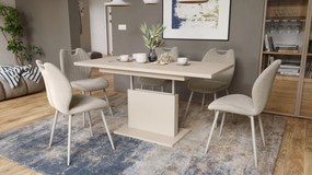 Mazzoni ASTON MINI Bej (Șampanie) - MĂSUȚĂ DE CAFEA MODERNĂ EXTENSIBILĂ REGLABILĂ PE ÎNĂLȚIME MASĂ TRANSFORMABILĂ
