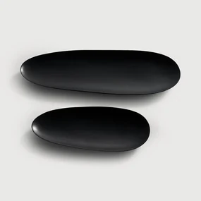 Platouri din mahon pentru servire (set of 2 pieces) - Ethnicraft Execuţie: lemn de mahon negru