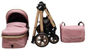 Carucior nou nascuti 2 in 1 Baby Care X2S, Maner reversibil, Cu geanta bebe, Amortizoare, Roti din cauciuc plin AVE, Spatar reglabil 3 trepte, Plasa