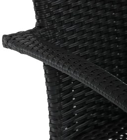 Autronic Scaun de grădină, metal, polyratan,negru, A ZC-S2113 BK