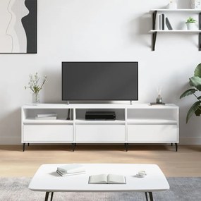 831292 vidaXL Comodă TV, alb, 150x30x44,5 cm, lemn prelucrat