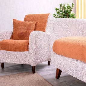 decoDoma Cuverturi SHERPA culoarea alunei canapea