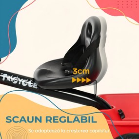 AIYAPLAY Tricicletă pentru Copii 2-5 Ani, cu Șezut Reglabil, Coș și Apărătoare de Noroi, Roșie | Aosom Romania