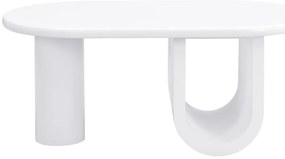 Masă de cafea ovală cu picioare în formă de U, 98,5x53,5x42 cm, Alb