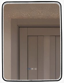 Oglindă Baie LED și Dezaburire Elit's Premium cu Senzor Touch, Lumina Rece, Caldă și Neutră, 60x80cm, cu rama Negru Antichizat