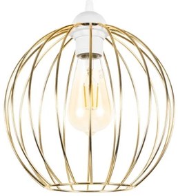 Lustră pe cablu MATT 1xE27/60W/230V albă/aurie