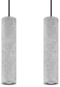 Sollux SL.0654 - Lustr LUVO 2xGU10/40W/230V beton/negru pe cablu