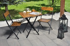 Set masă scaune de grădină (3 buc) Bonita (nuc + Negru). 1083037