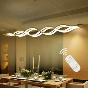 Lustră LED cu Telecomandă, 160W, Acril, Alb