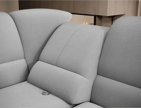 Colțar gri extensibil/cu spațiu de depozitare cu tapițerie din catifea (cu colț pe partea stângă/în formă de ”L”) Siber – ELTAP