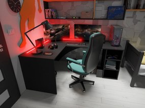 Masă PC de colț Carbon (Negru) (S) (cu iluminat RGB). 1054965