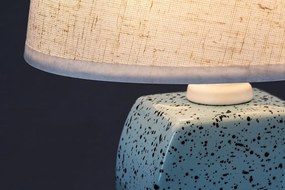 Lampa de masa ceramica albastru abajur bej Dayami