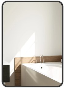 HOMCOM Oglindă de Baie Rectangulară cu Ramă Metalică Oglindă Decorativă pentru Dormitor Living sau Antreu 50x70 cm Negru | Aosom Romania