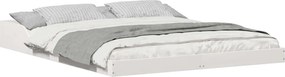 vidaXL Cadru de pat Alb 140 x 210 cm Lemn de pin masiv