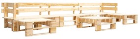 277498 vidaXL Set mobilier de grădină paleți, natural, 6 piese, lemn