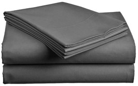 Cearsaf din bumbac cu elastic STANDARD 90 x 200 cm gri inchis