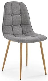 Scaun de bucaterie Zina, gri/lemn natural