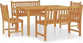 vidaXL Set de sufragerie de grădină, lemn masiv de tec, 5 piese