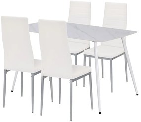 Renton 4+1 set de sufragerie alb-gri