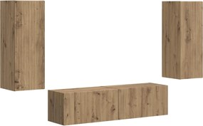 vidaXL Set comodă TV Pe perete 2 pcs Stejar Artizanal Lemn compozit