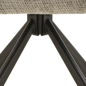 Scaun de sufragerie gri deschis cu cotiere tapițat Graham – Actona