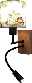 Lampă Brilagi-LED Flex BOBO WOOD 1xE27/25W/230V + LED/3W stejar/negru/alb/verde/junglă