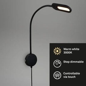 Lampă LED flexibilă dimabilă de perete Briloner 2177015 LED/6W/230V negru