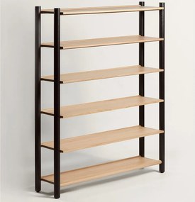 Bibliotecă lemn masiv Steekla, 152 × 39 × 183 cm - Nuc